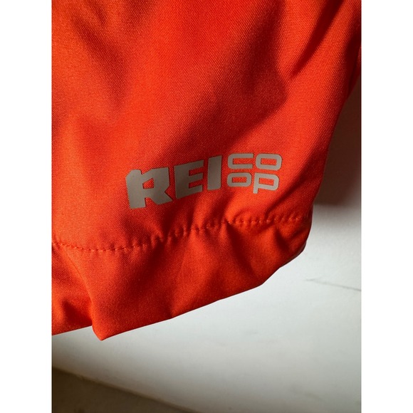 REI Jacket Men XL Orange Red Hooded Groundbreaker Rain Windbreaker Outdoor - Picture 9 of 12